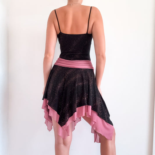 90's Black & Orchid Glitter Fairy Dress / SZ M