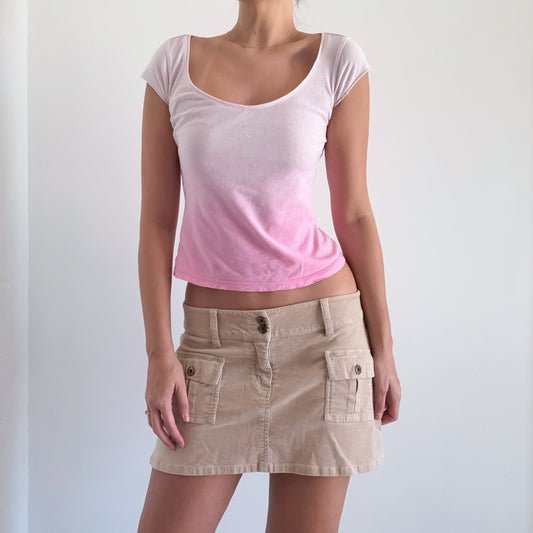 Y2K Pink Ombre Cotton Tee / SZ S/M