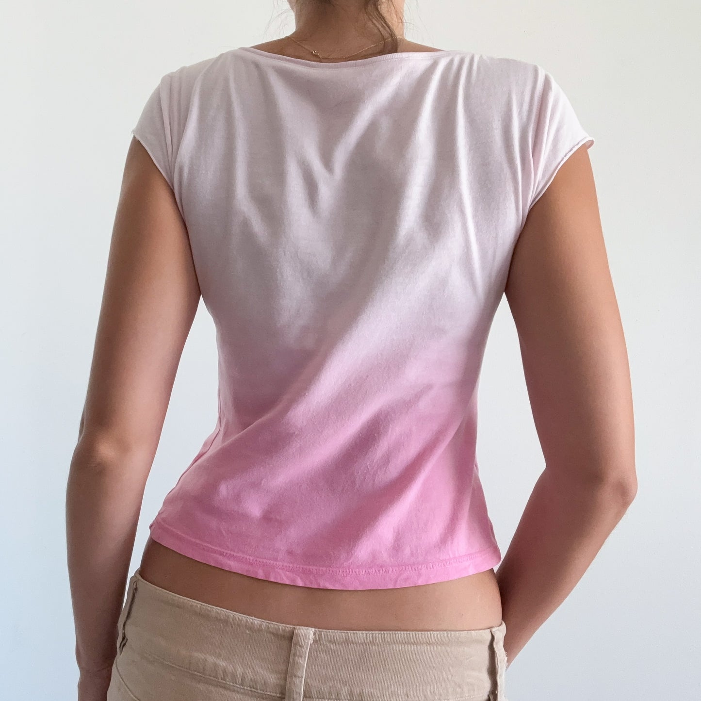 Y2K Pink Ombre Cotton Tee / SZ S/M