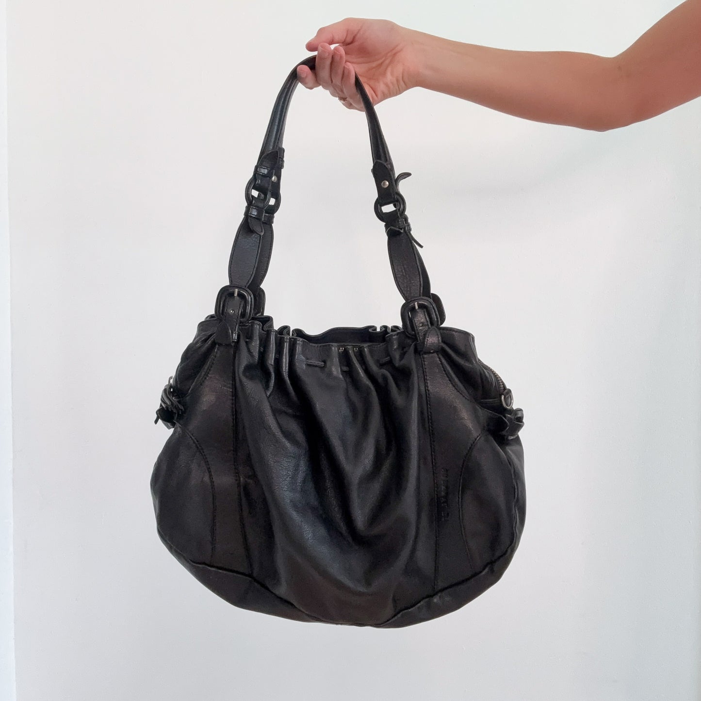 Y2K Le Tanneur Black Leather Bag