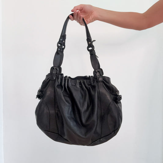 Y2K Le Tanneur Black Leather Bag