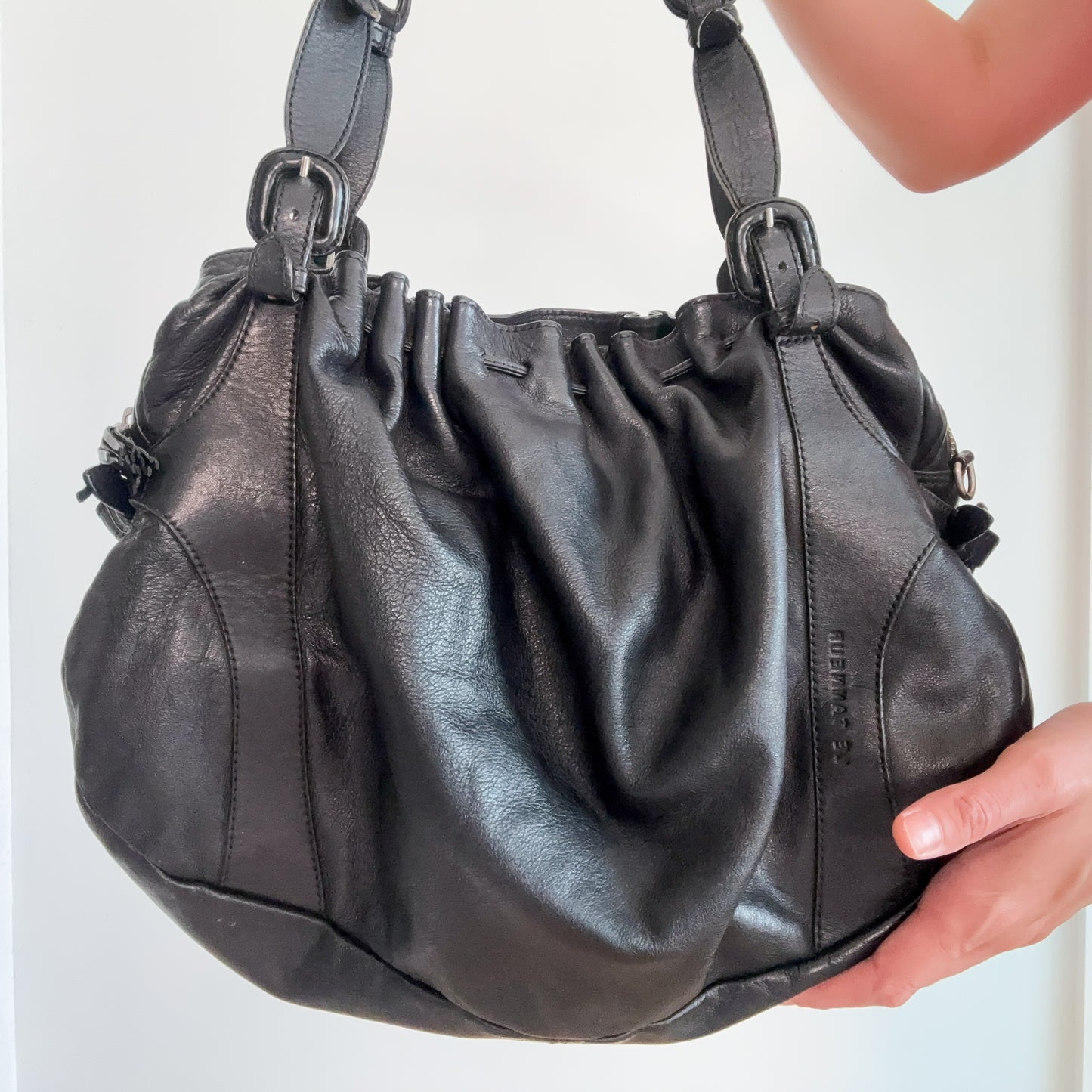 Y2K Le Tanneur Black Leather Bag