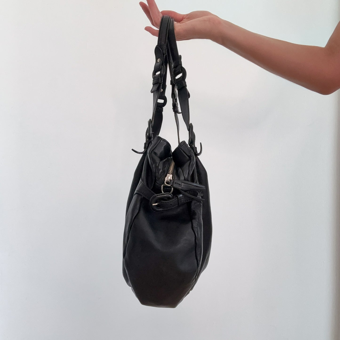 Y2K Le Tanneur Black Leather Bag