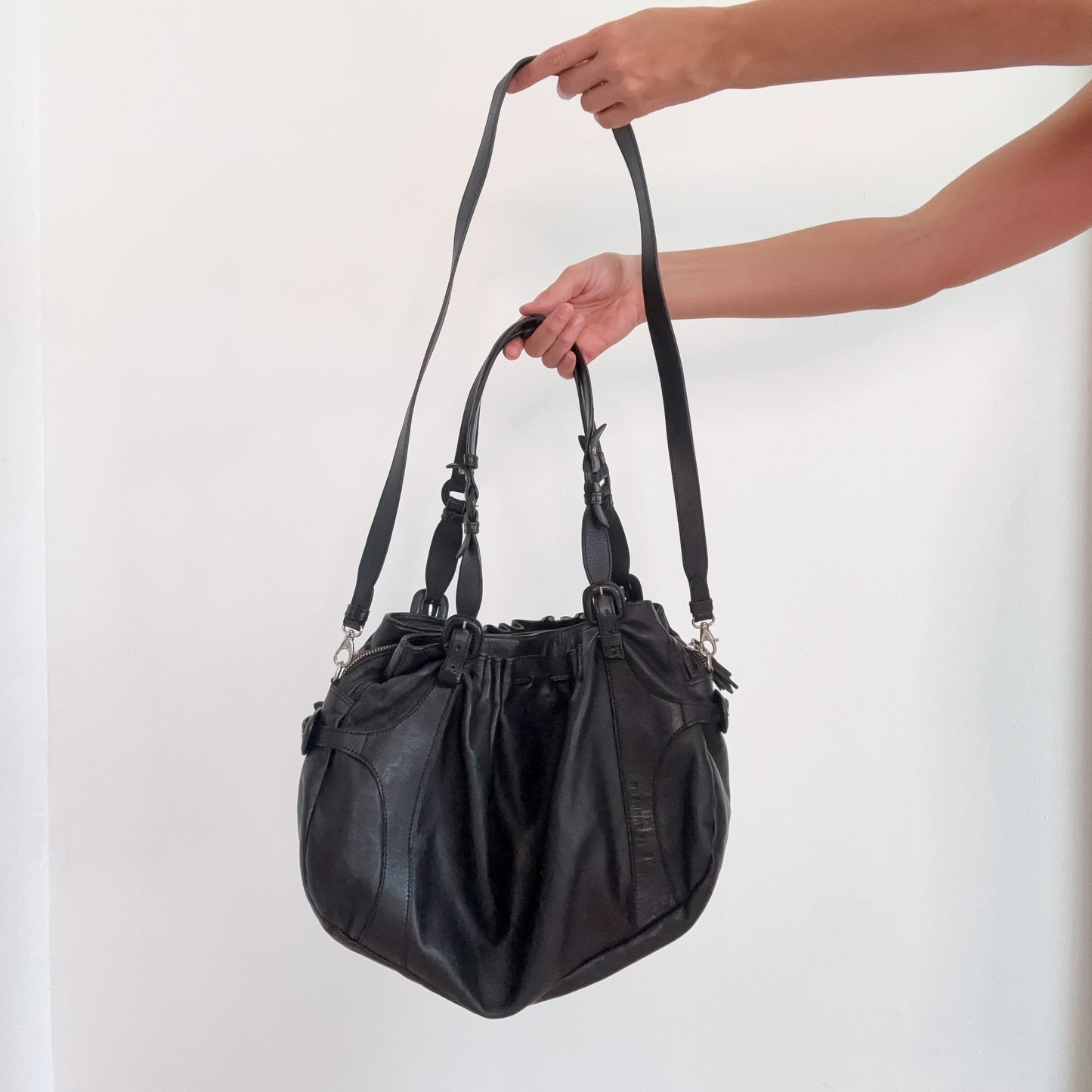 Y2K Le Tanneur Black Leather Bag
