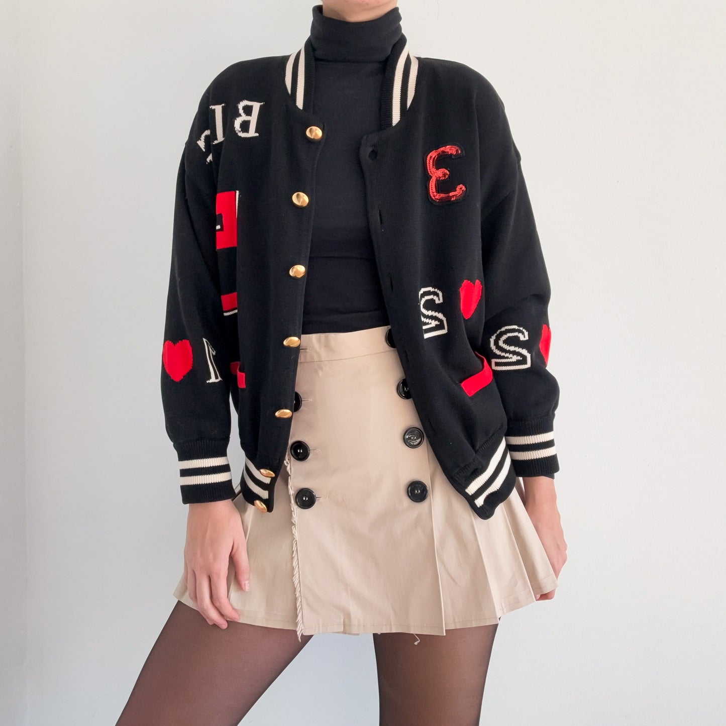 80's Escada Queen of Hearts Varsity Jacket / SZ XS-L