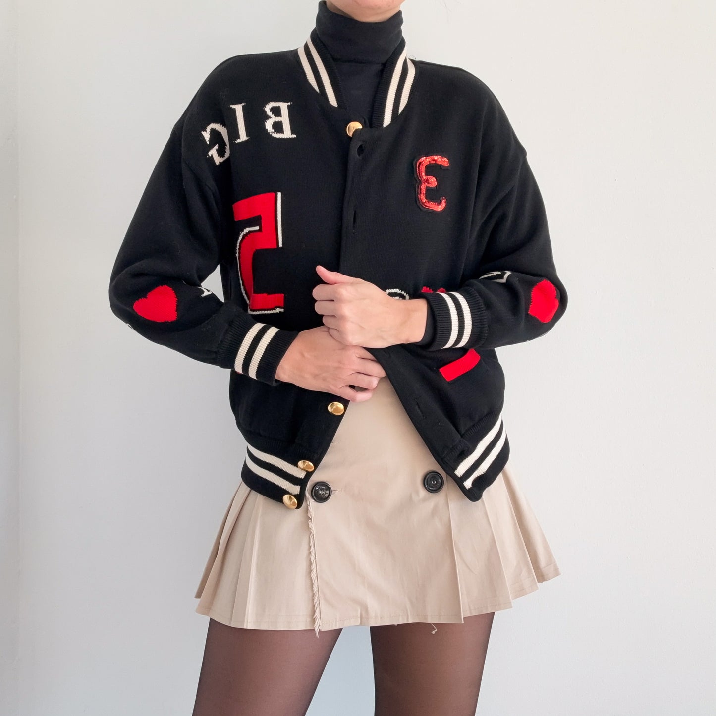 80's Escada Queen of Hearts Varsity Jacket / SZ XS-L