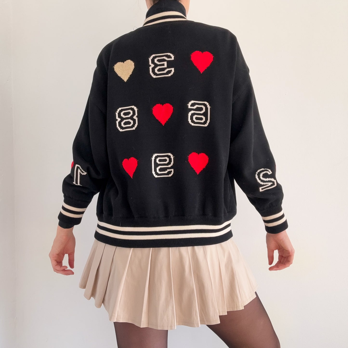 80's Escada Queen of Hearts Varsity Jacket / SZ XS-L