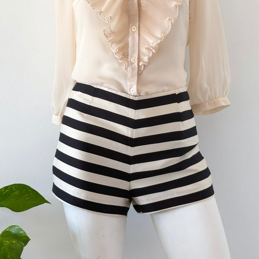 Dolce Vita Cream & Black Striped Shorts / SZ 2