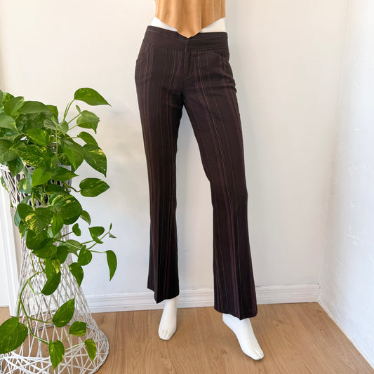 Y2K Rampage Brown Striped Pants / SZ 2