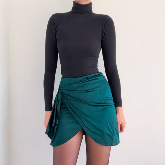 Caroline Constas Emerald Silk Mini Skirt / SZ M