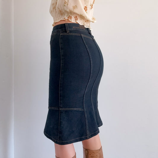 Y2K Ralph Lauren Denim Mermaid Skirt / SZ 2/4