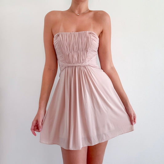 Y2K BCBGMaxAzria Beige Cocktail Dress / SZ 4