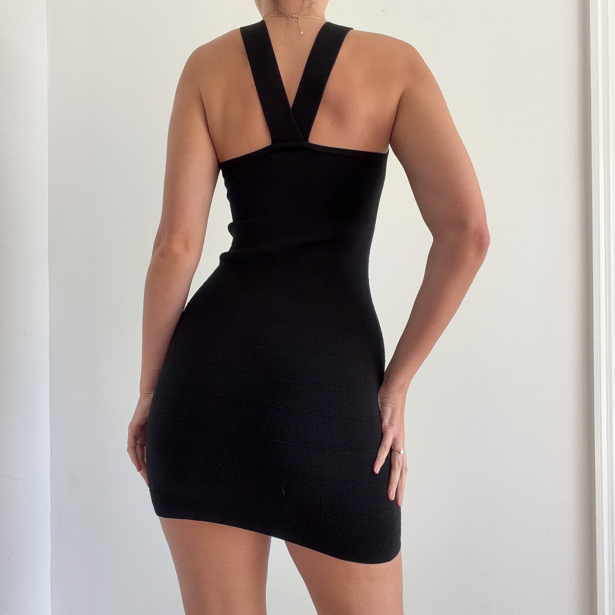 Y2K Black Mini Bandage Dress / SZ XS/S