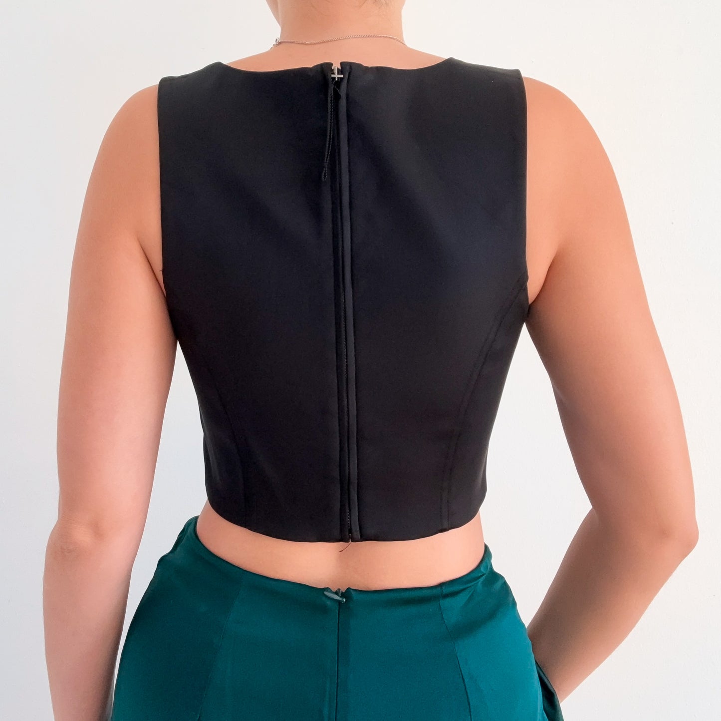 Aritzia Black Satin Corset Top / SZ S