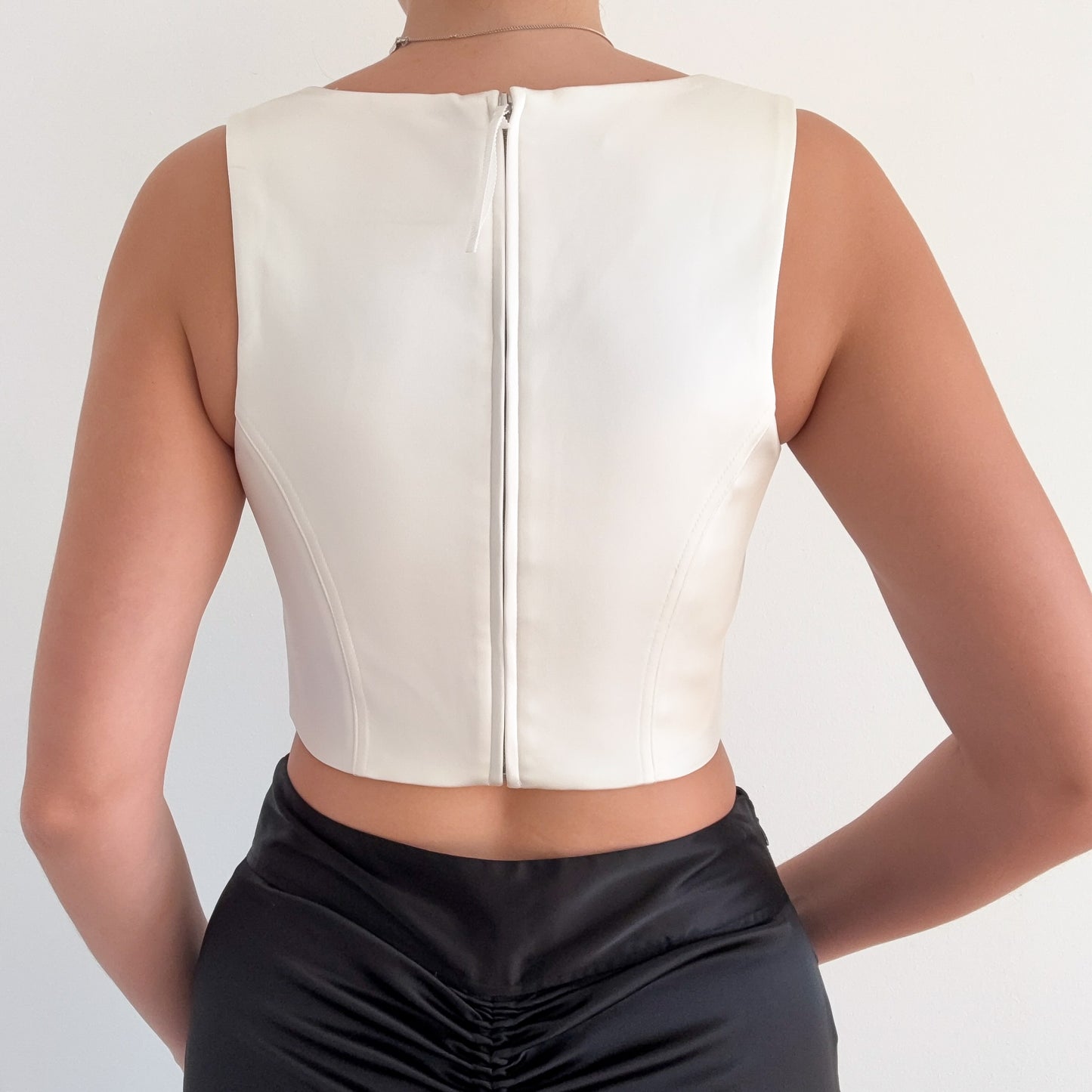 Aritzia White Satin Corset Top / SZ S