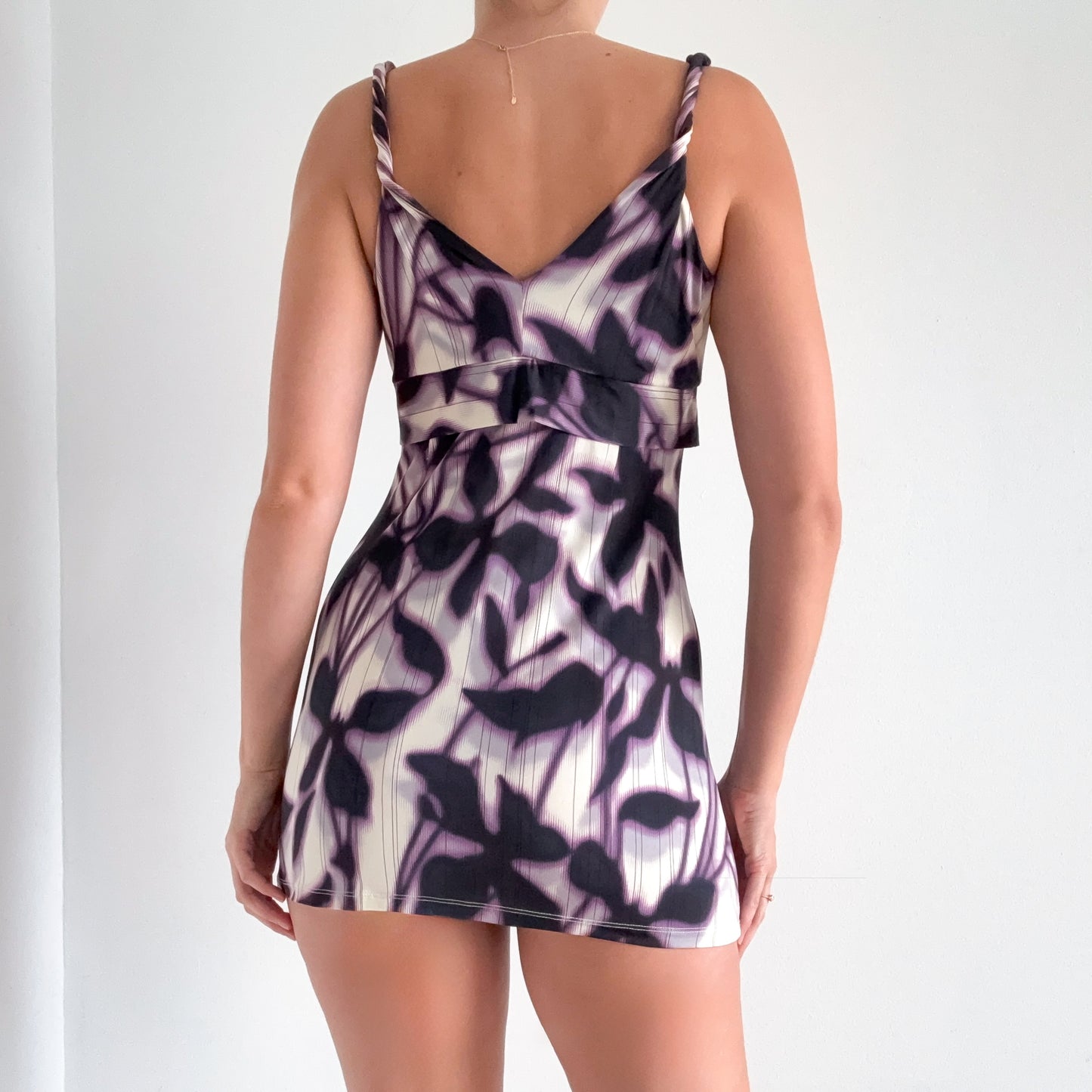 Y2K BCBGMaxAzria Purple Printed Mini Dress / SZ S-M