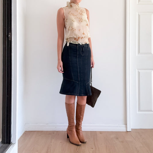 Y2K Ralph Lauren Denim Mermaid Skirt / SZ 2/4