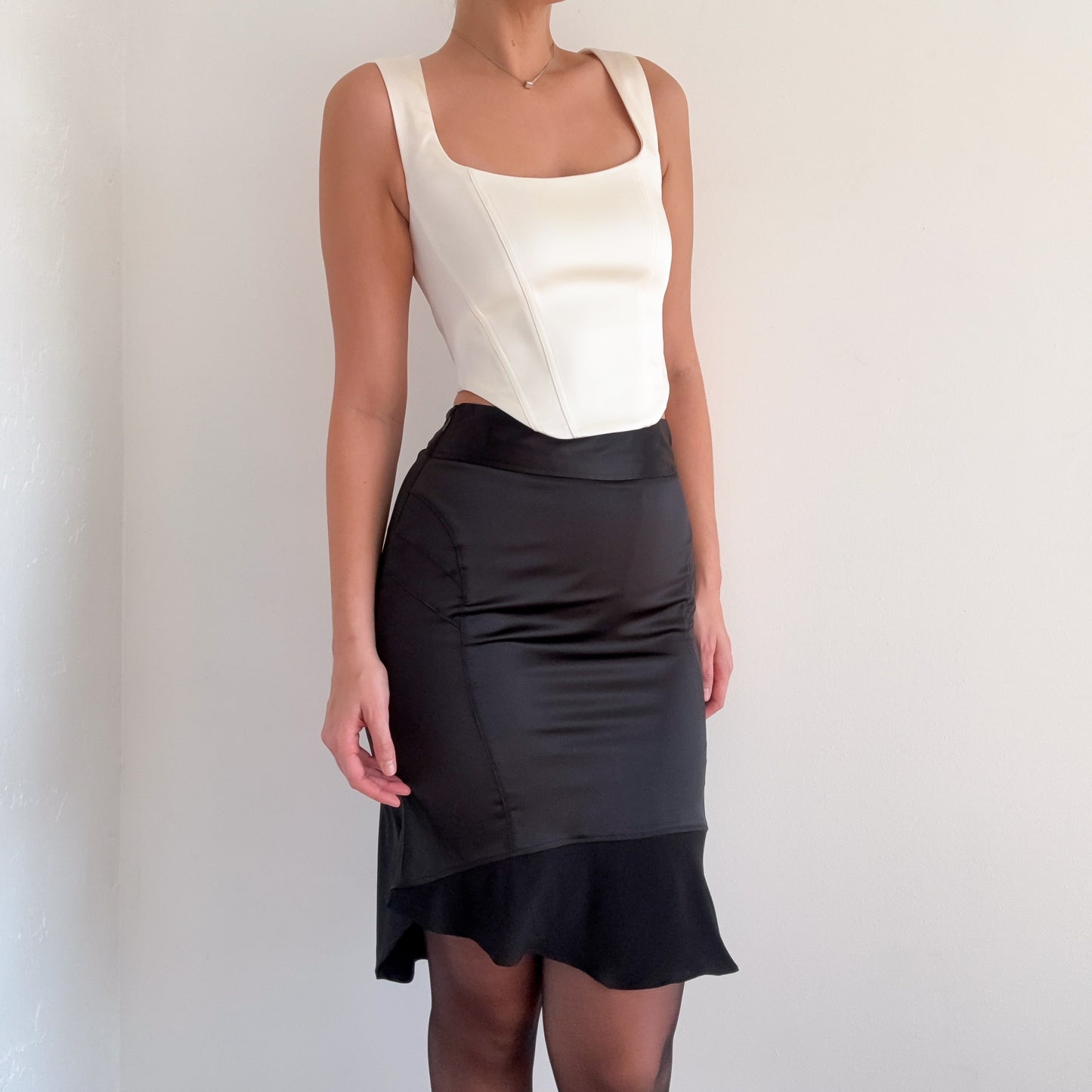 Aritzia White Satin Corset Top / SZ S