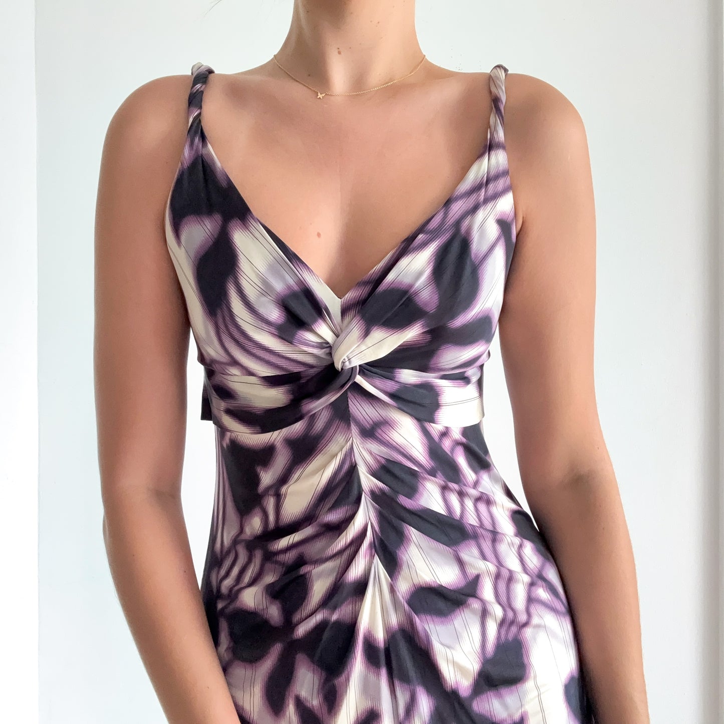 Y2K BCBGMaxAzria Purple Printed Mini Dress / SZ S-M