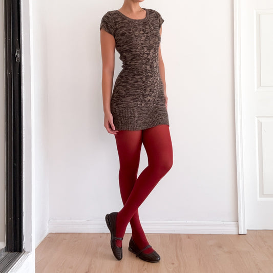 Y2K Brown Knit Sweater Mini Dress / SZ M