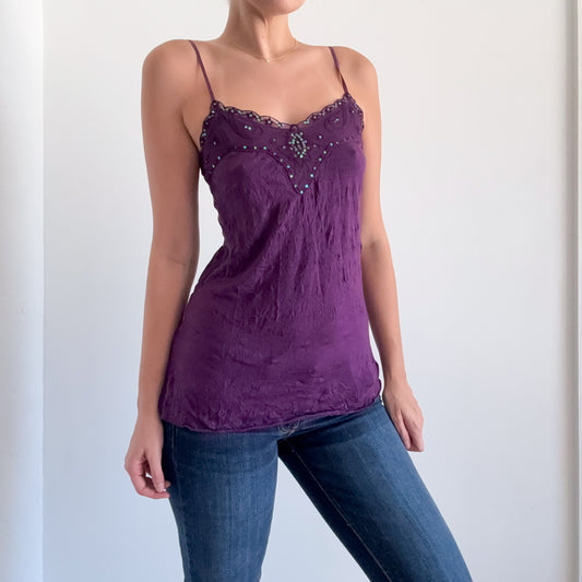 Y2K Purple Crinkle Fairy Tank / SZ S/M