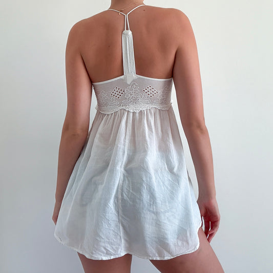 2010's White Cotton Eyelet Tunic Top / SZ 2