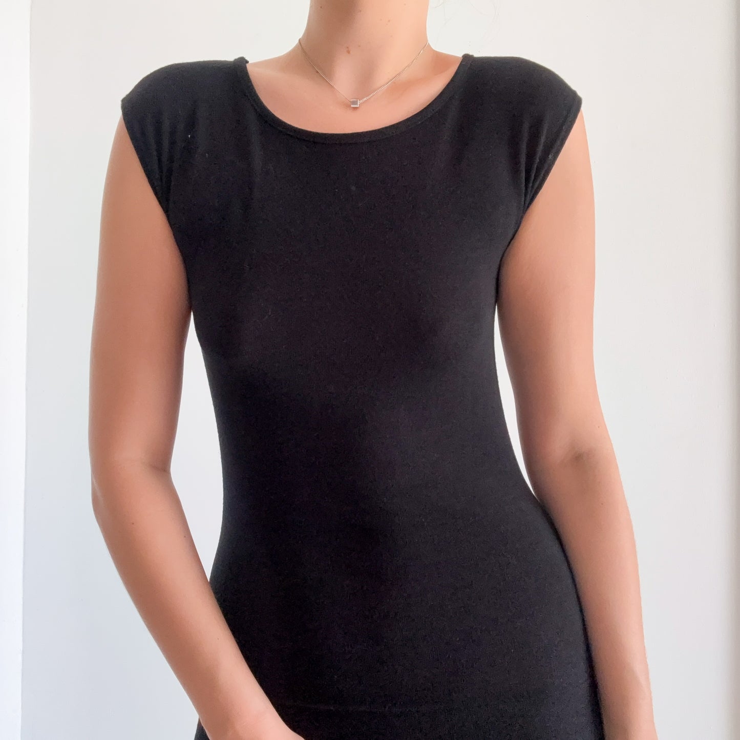 Y2K Black Knit Open Back Mini Dress / SZ XS
