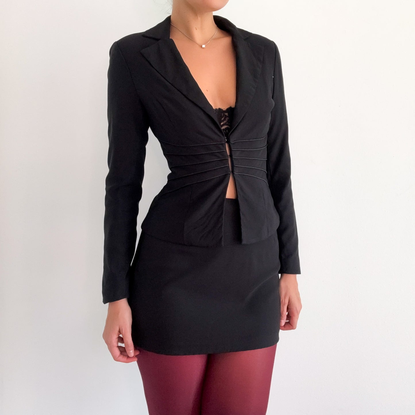 90's Black High Waist Mini Skirt / SZ 4