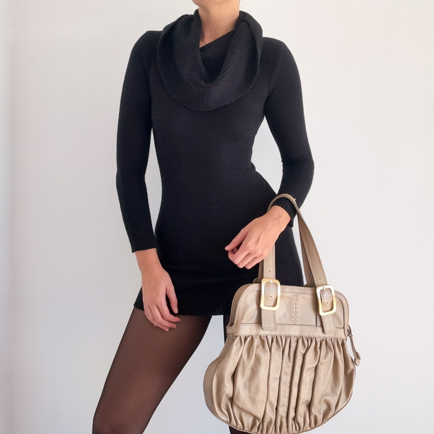 2010's Black Knit Mini Sweater Dress / SZ XS-S