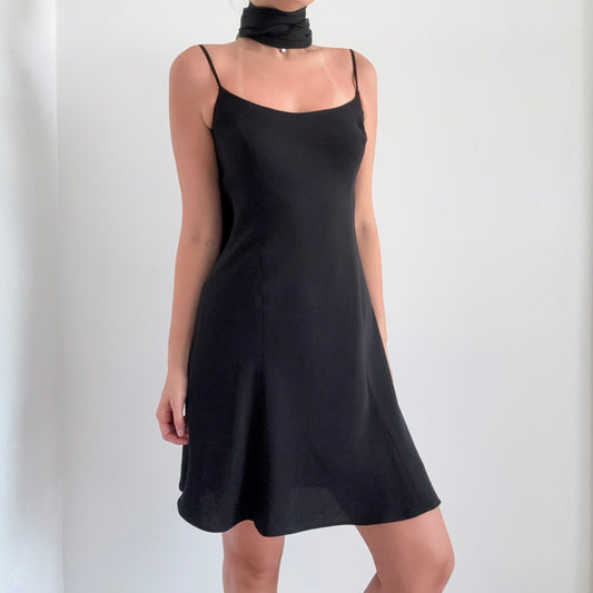 90's Black Minimalist Dress / SZ 4