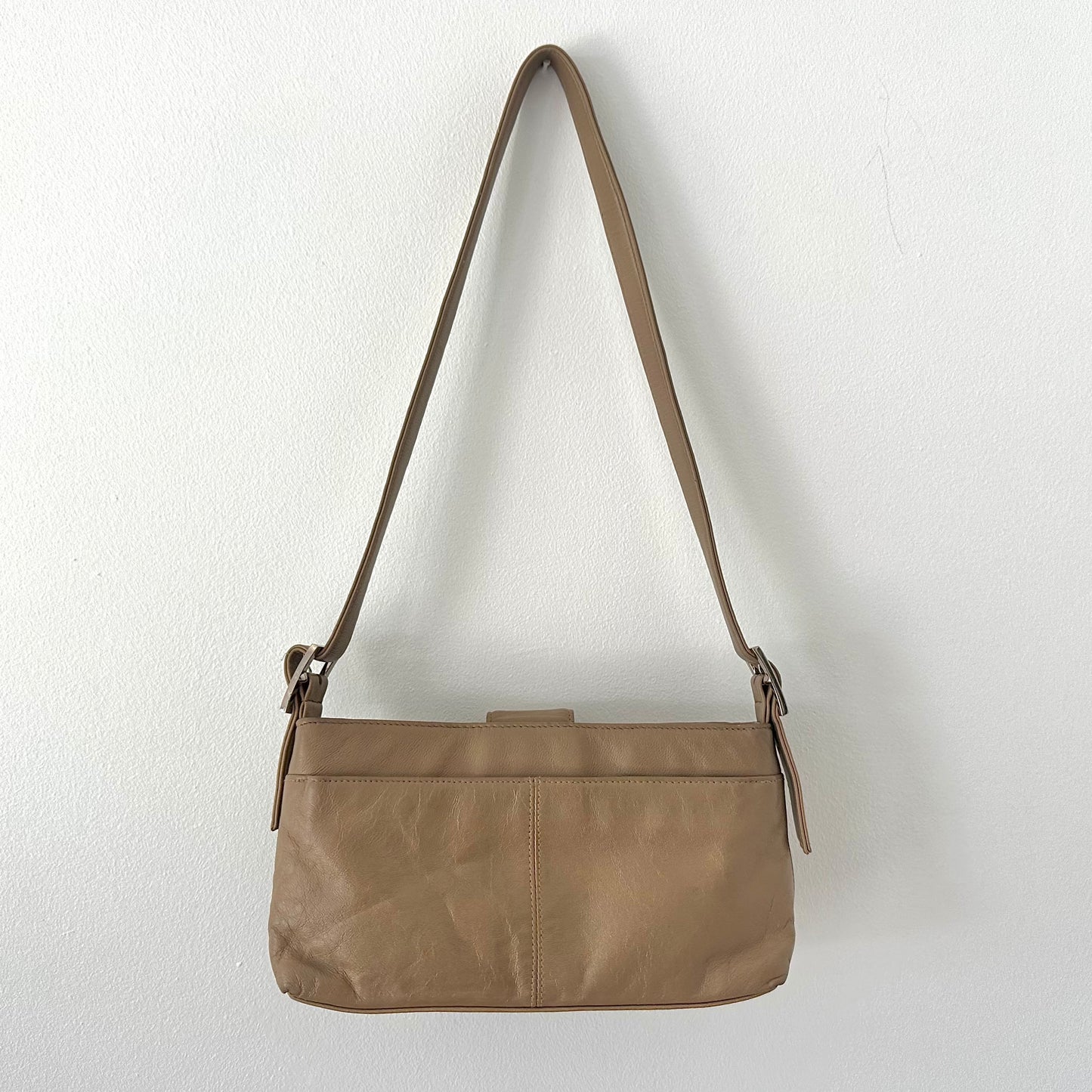 Y2K Taupe Leather Faux Fendi Handbag