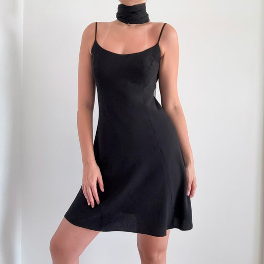 90's Black Minimalist Dress / SZ 4