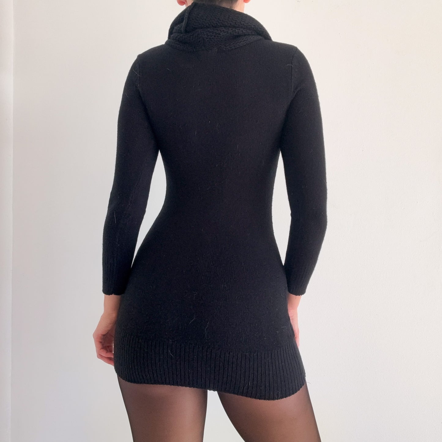 2010's Black Knit Mini Sweater Dress / SZ XS-S