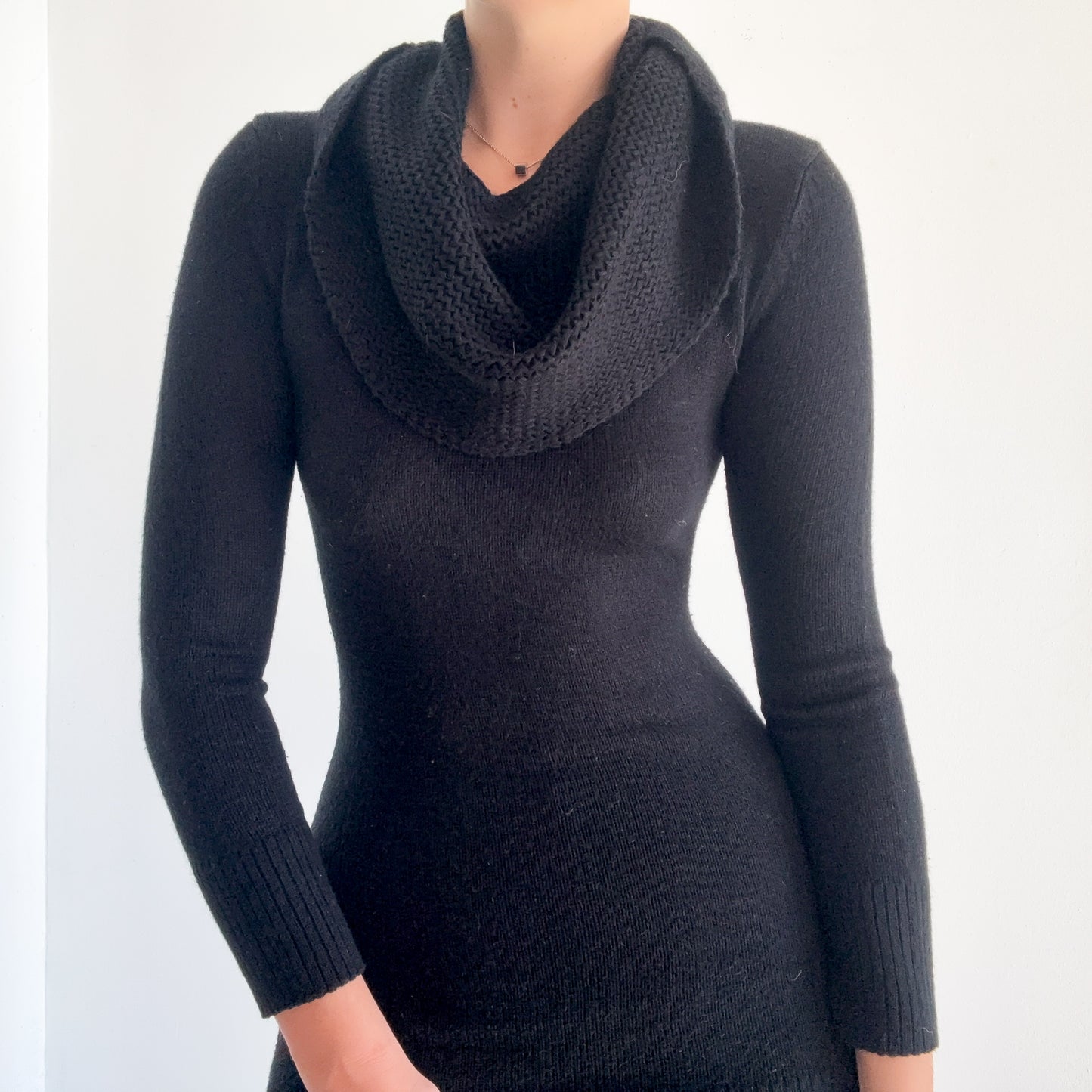 2010's Black Knit Mini Sweater Dress / SZ XS-S