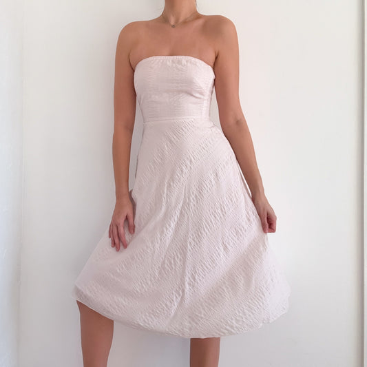 Y2K Pale Pink Cotton Tube Midi Dress / SZ 2