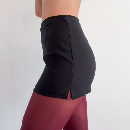 90's Black High Waist Mini Skirt / SZ 4