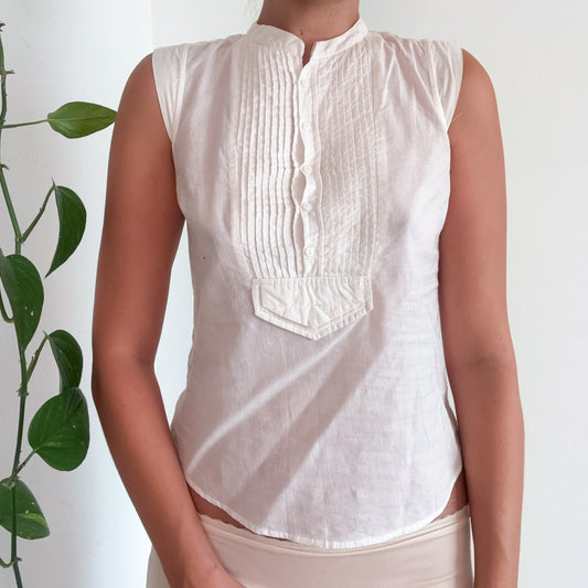 2010's White Cotton Blouse / SZ XS