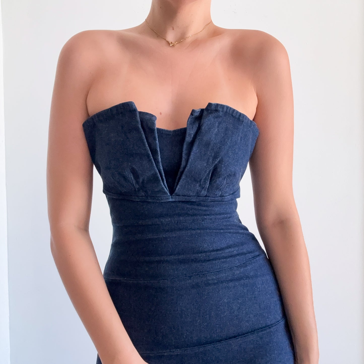 Y2K Denim Tube Mini Dress / SZ M