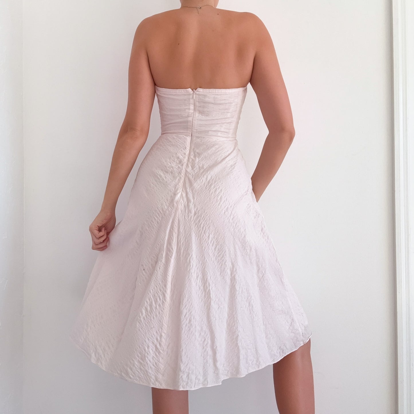 Y2K Pale Pink Cotton Tube Midi Dress / SZ 2