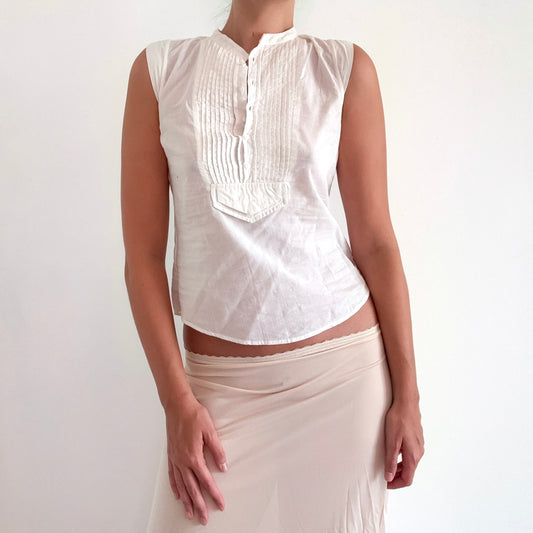 2010's White Cotton Blouse / SZ XS