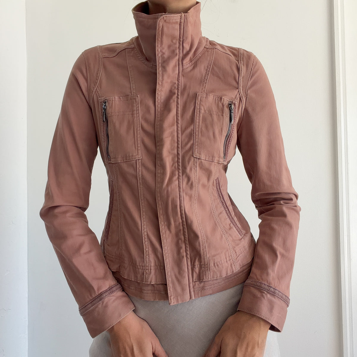 Y2K Mauve Pink Cotton Jacket / SZ S/M