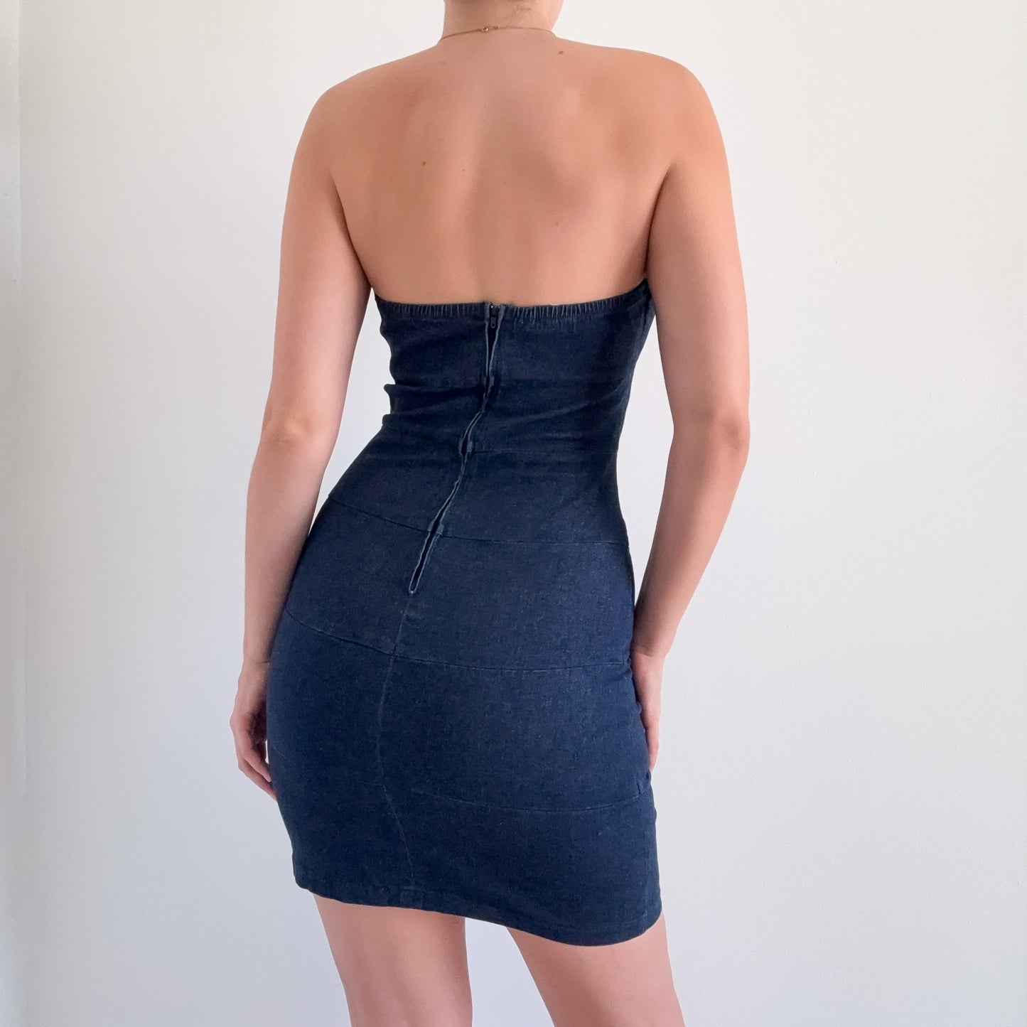 Y2K Denim Tube Mini Dress / SZ M