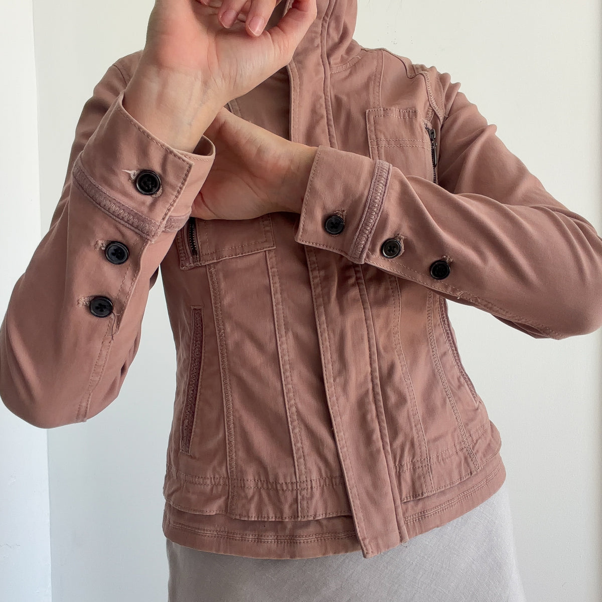 Y2K Mauve Pink Cotton Jacket / SZ S/M