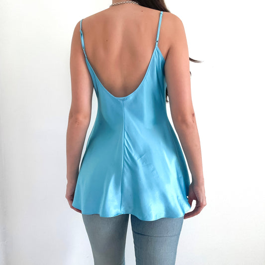 Y2K Electric Blue Satin Nighty / SZ M