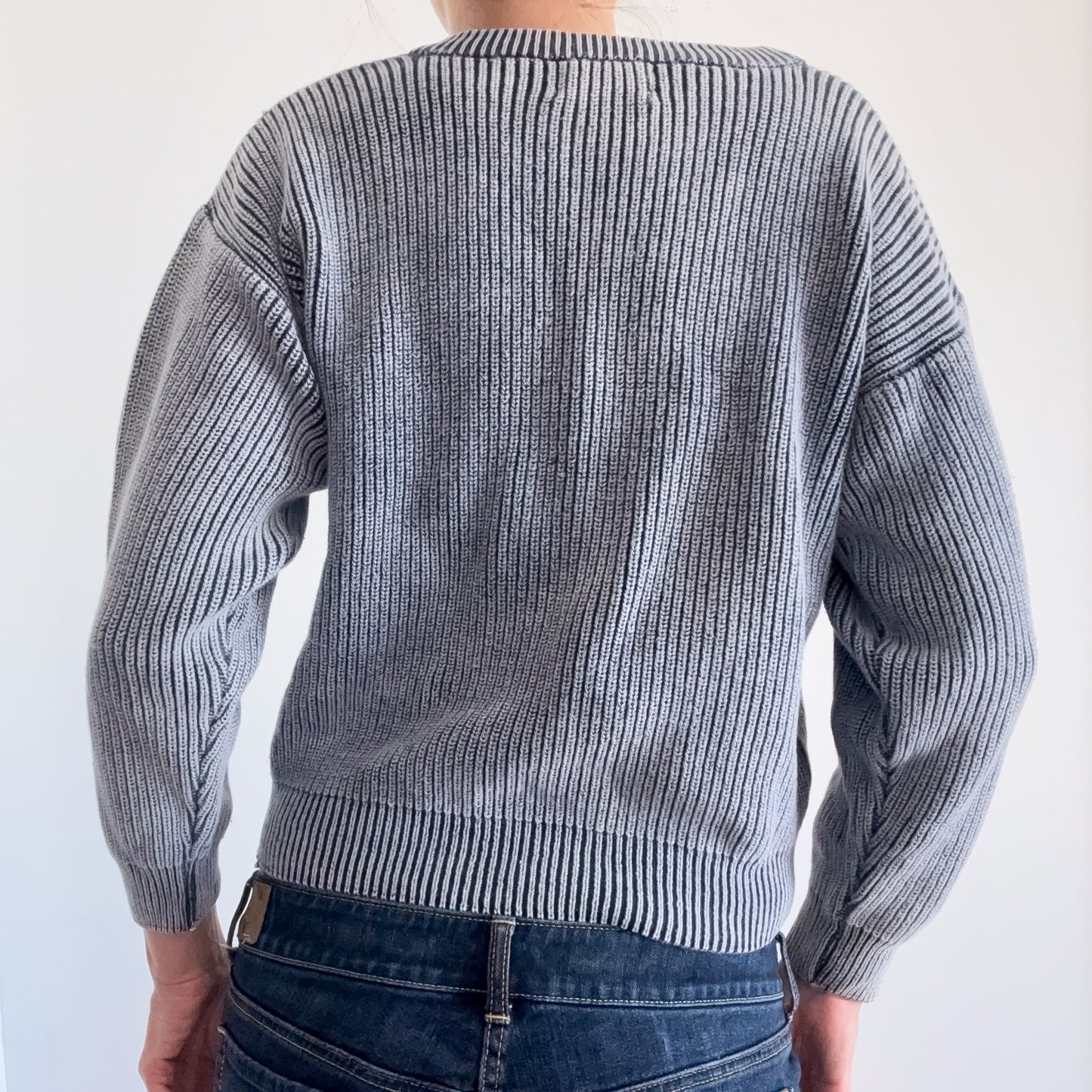 90's Faded Blue Knit Sweater / SZ S