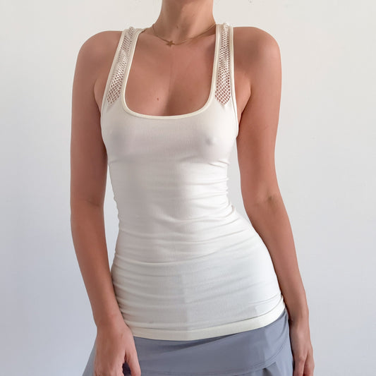 Y2K Ivory Netted Stretch Tank / SZ S/M