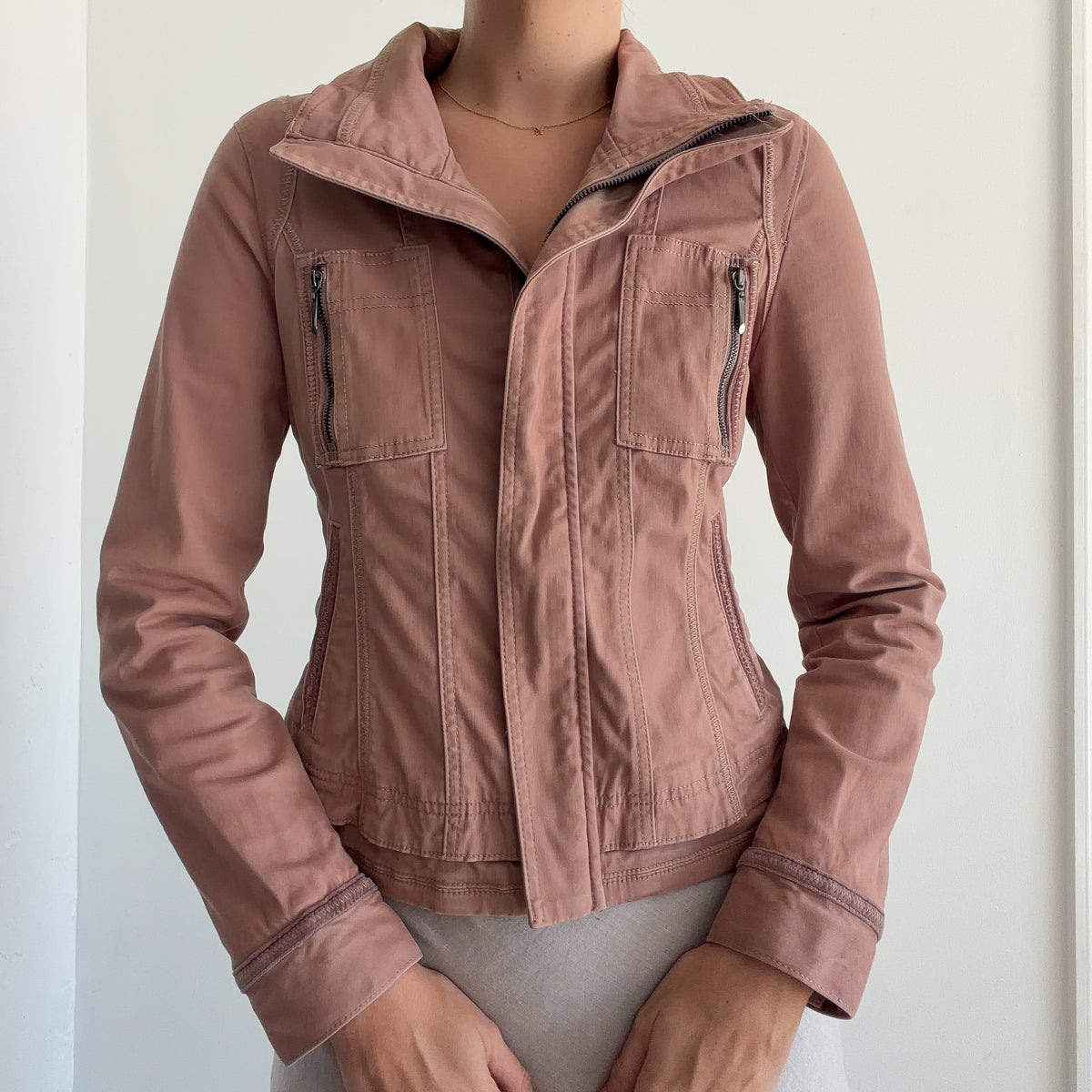 Y2K Mauve Pink Cotton Jacket / SZ S/M