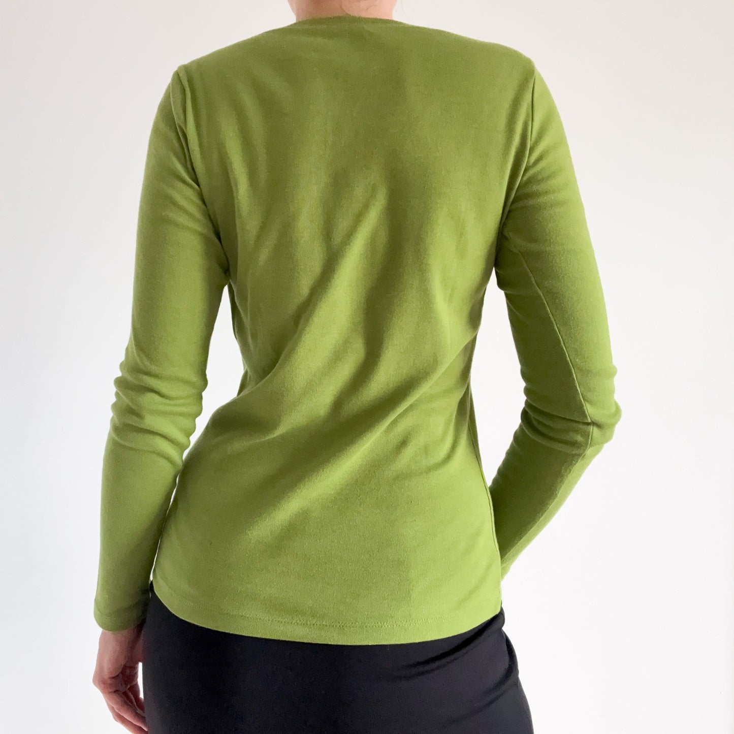 Y2K Pickle Green Cotton Long Sleeve / SZ S-M