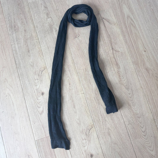 Y2K Faded Black Silk Knit Scarf
