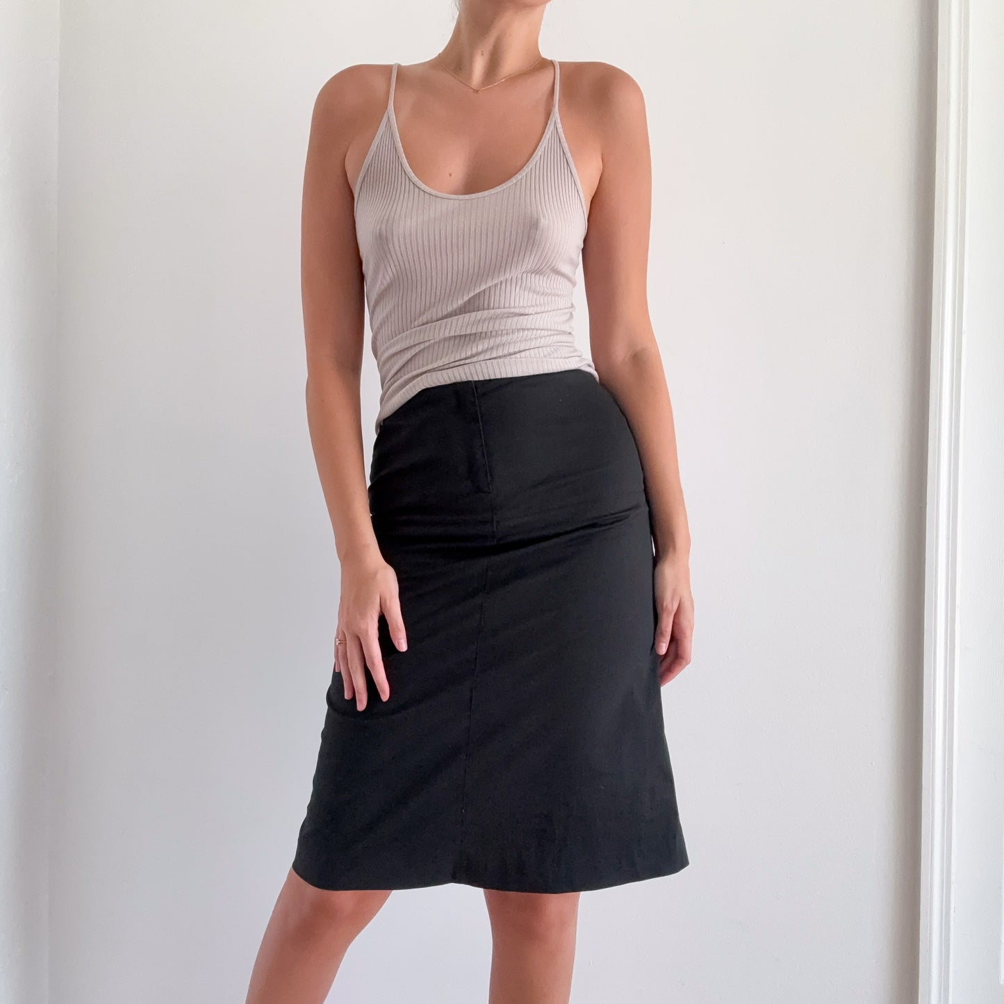 Y2K Banana Republic Black Midi Skirt / SZ 4/6